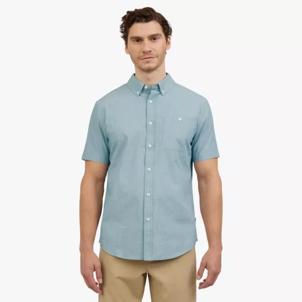 

Мужская рубашка с коротким рукавом на пуговицах Quiksilver, цвет niagra