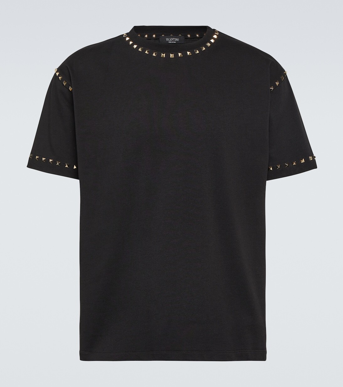

Футболка rockstud из хлопкового джерси Valentino, черный