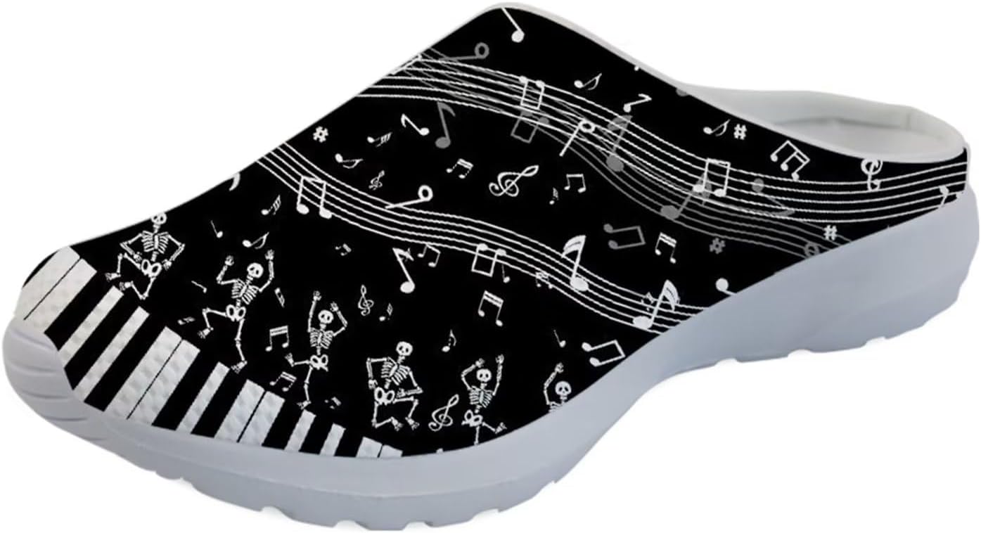 

Кроссовки Forchrinse Native Indian Aztec Hippie Mandala для мужчин, прогулочные мулы; женские слипоны, садовые сабо, тапочки с открытой пяткой, обувь для дома и ухода, Dance Skeleton Music