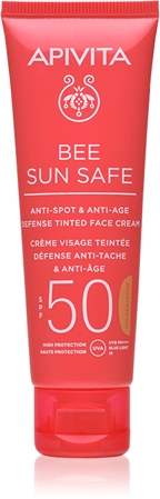 

Защитный тонизирующий крем для лица spf 50 Apivita Bee Sun Safe Anti-Spot and Anti-Age Tinted Face Cream SPF50, Golden 50 ml