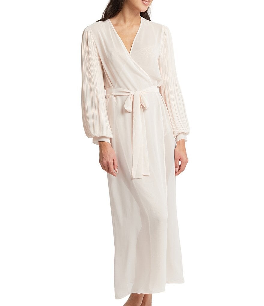 

Длинный однотонный шифоновый халат Rya Collection True Love, розовый