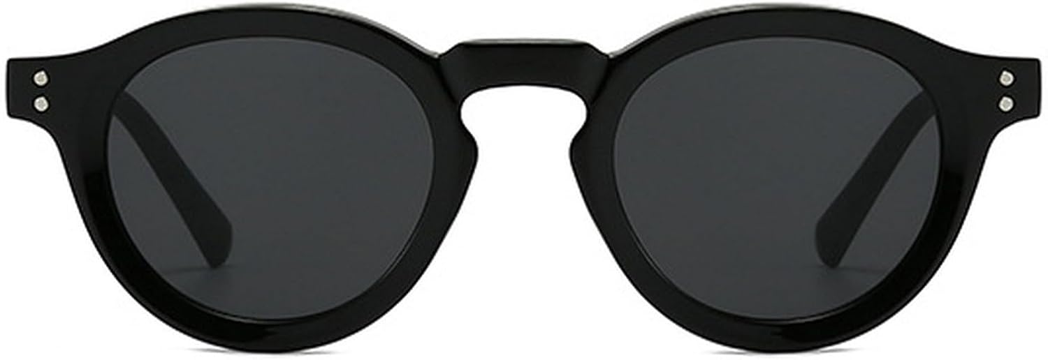 

Модные круглые солнцезащитные очки для женщин и мужчин с заклепками, солнцезащитные очки с защитой от УФ-излучения UV400, роскошные женские солнцезащитные очки цвета шампанского mincl, Black