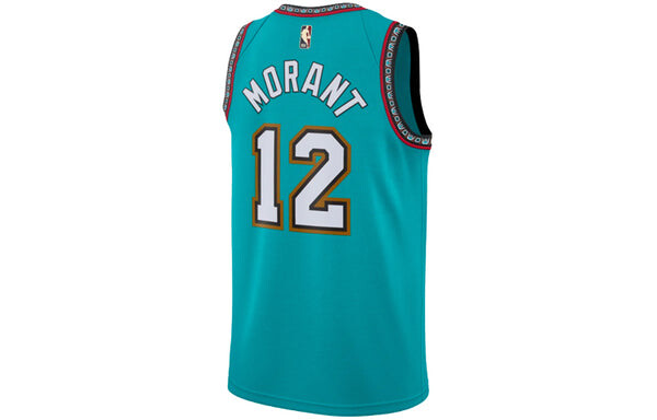 Спортивная футболка nba retro limited classic version jersey sw fan edition memphis gray memphis grizzlies morant no. 12 green Nike, зеленый — фото 2