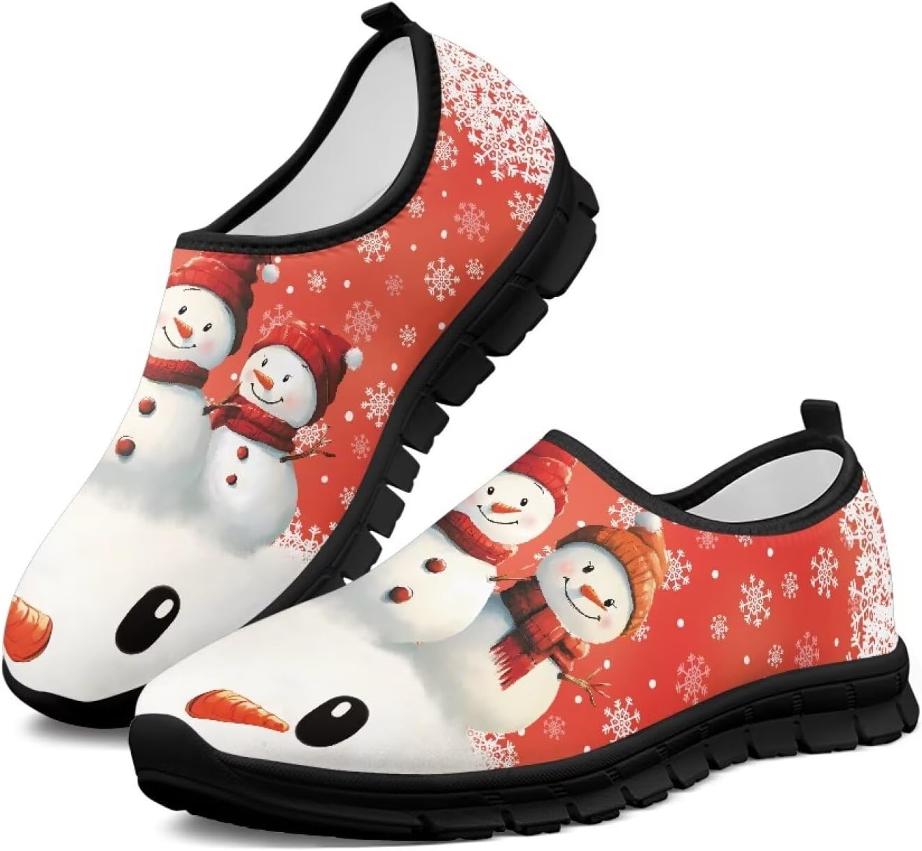 

Рождественские кроссовки для женщин для бега по дороге, ходьбы и тенниса, дышащие легкие обувь, подарок для семьи Chririnla, Christmas Snowman