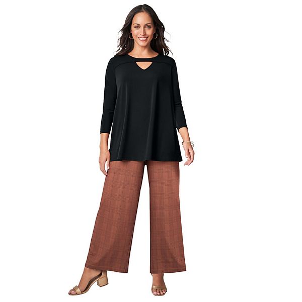 

Женская туника с вырезом-замочной скважиной plus size Jessica London, Black