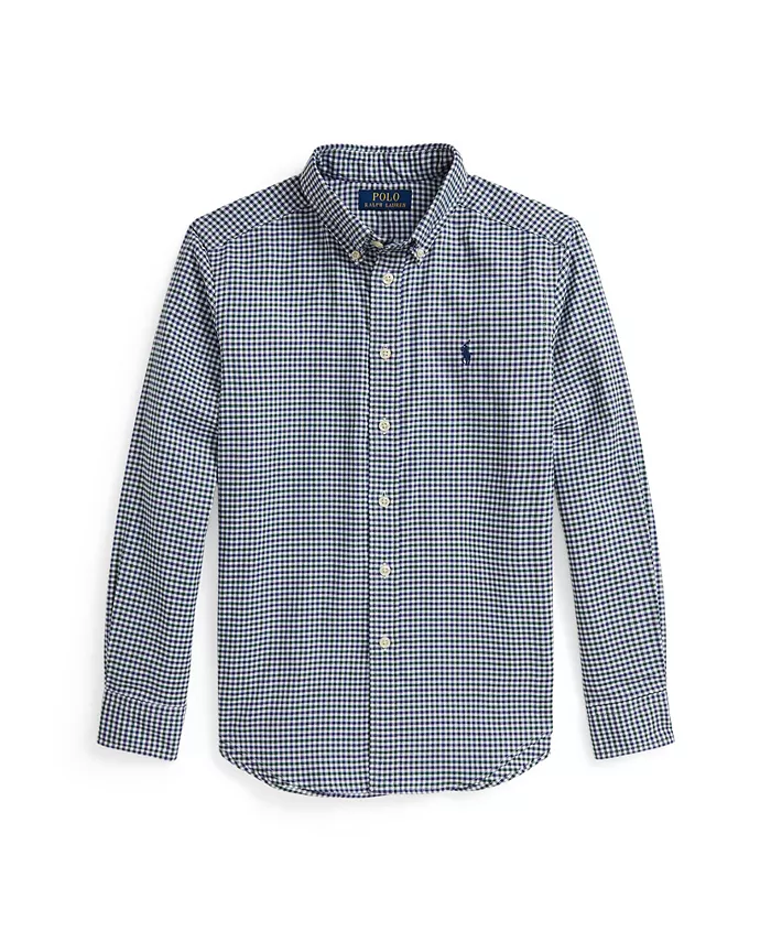 

Рубашка из парусины в клетку Gingham для больших мальчиков Polo Ralph Lauren, мультиколор