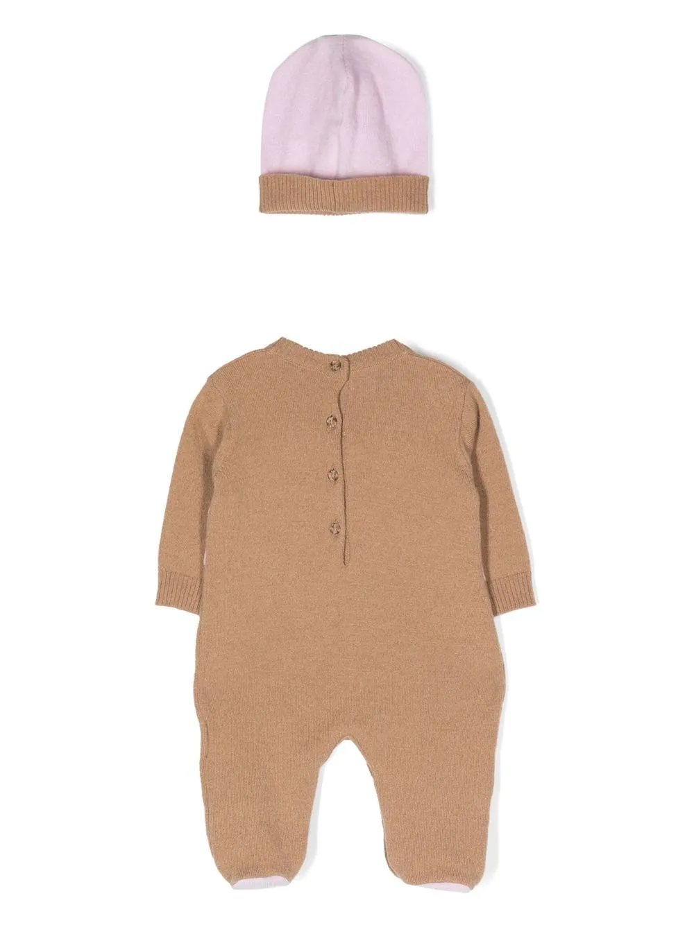 Комплект из шапки бини и пижамы с логотипом Fay Kids, нейтральный — фото 2