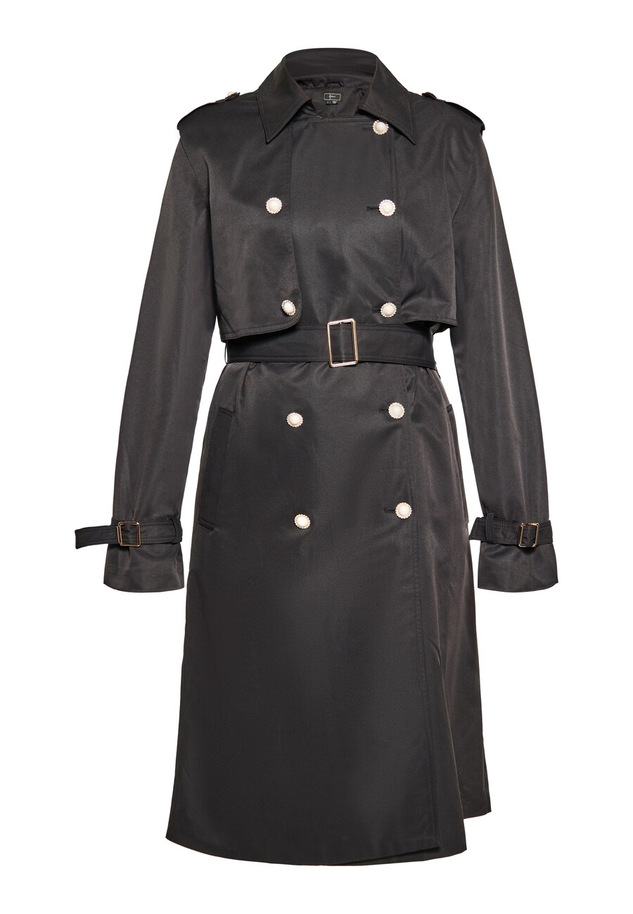 

Тренч faina Between-Seasons Coat, черный