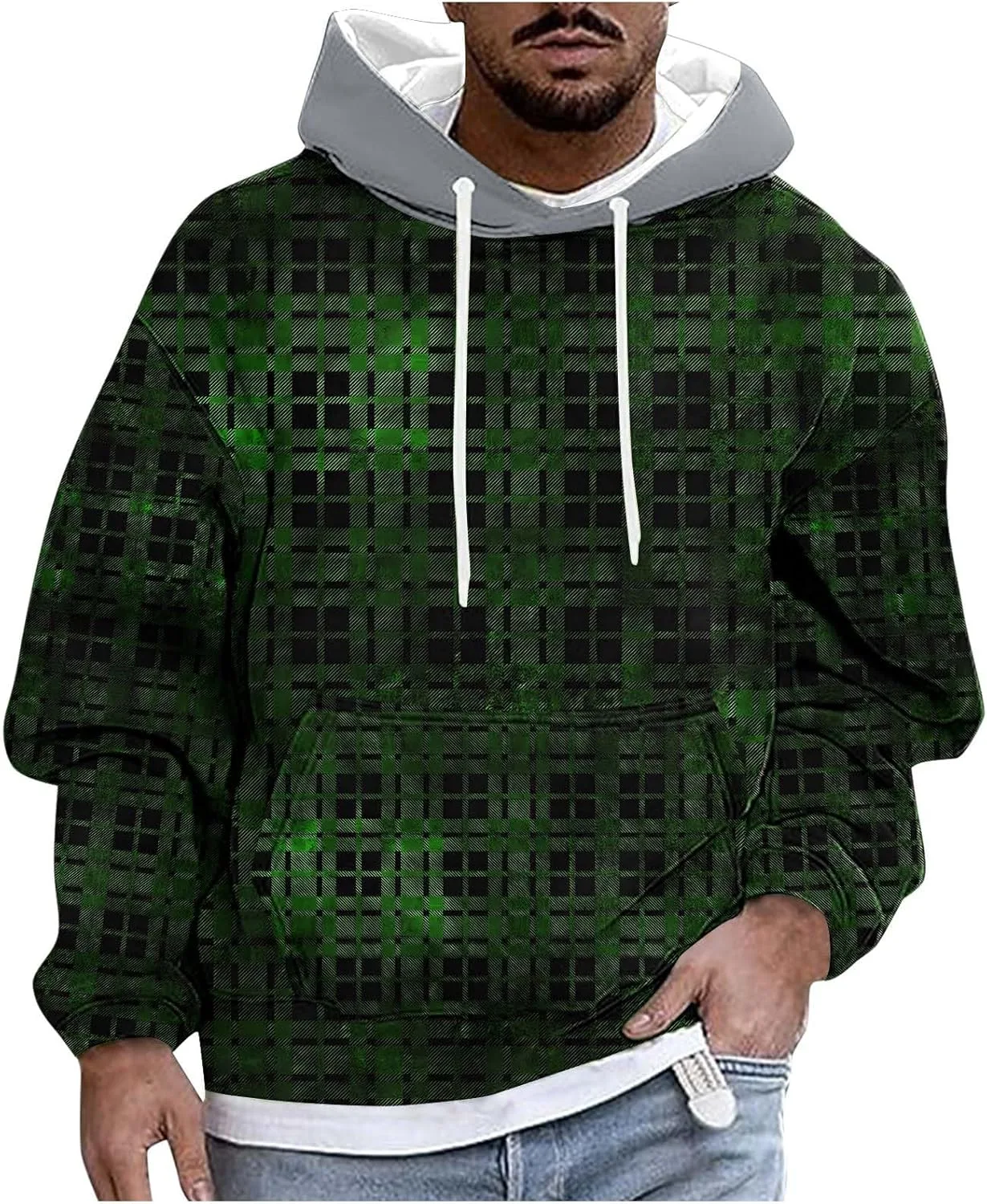 

Мужской худи с длинным рукавом оверсайз