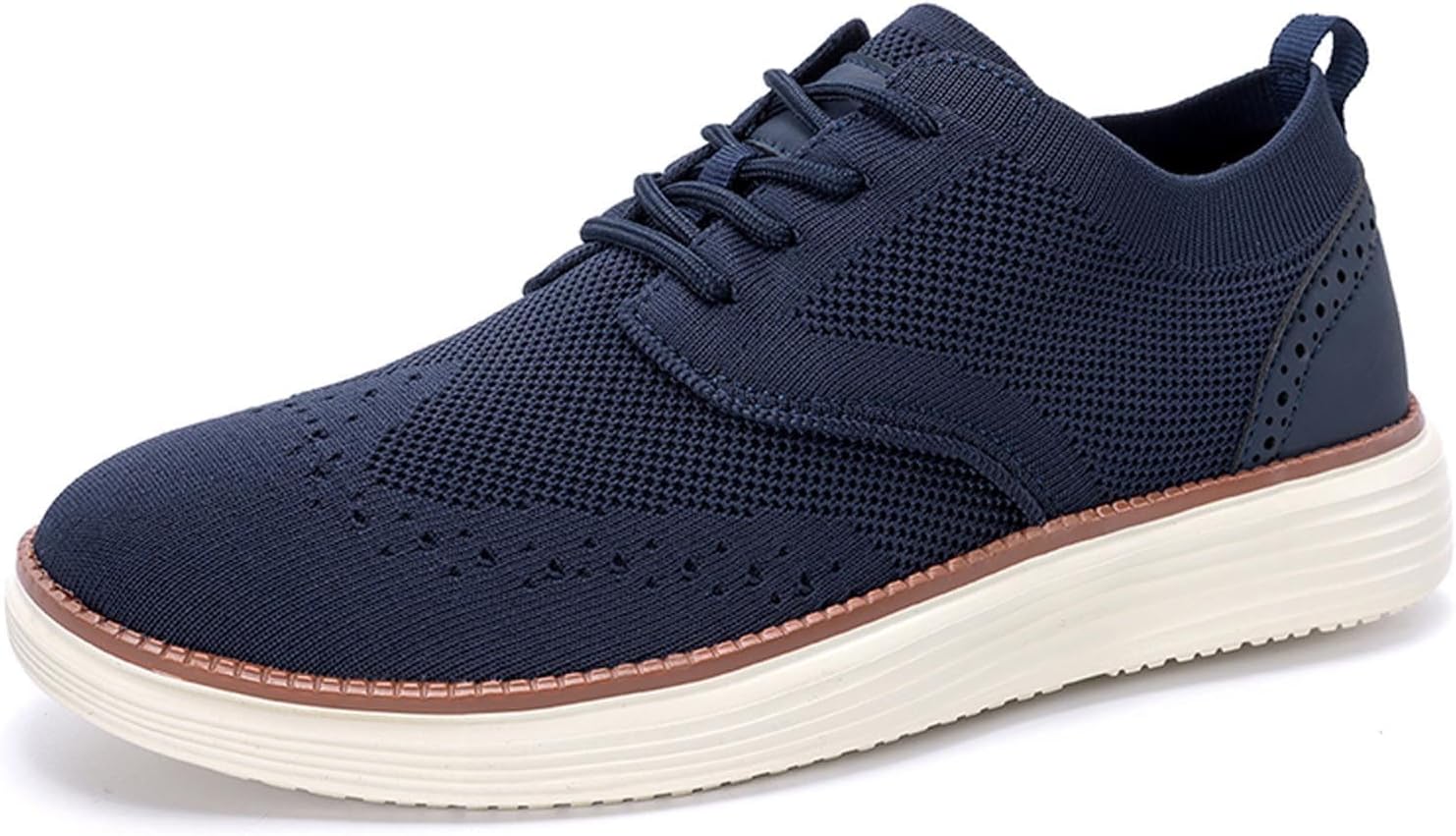 

Мужские кроссовки Oxfords, легкие вязаные слипоны на шнуровке, сетчатые лоферы, классические нескользящие кроссовки для спорта, тренажерного зала, тенниса и ходьбы Xjypuu2, темно-синий