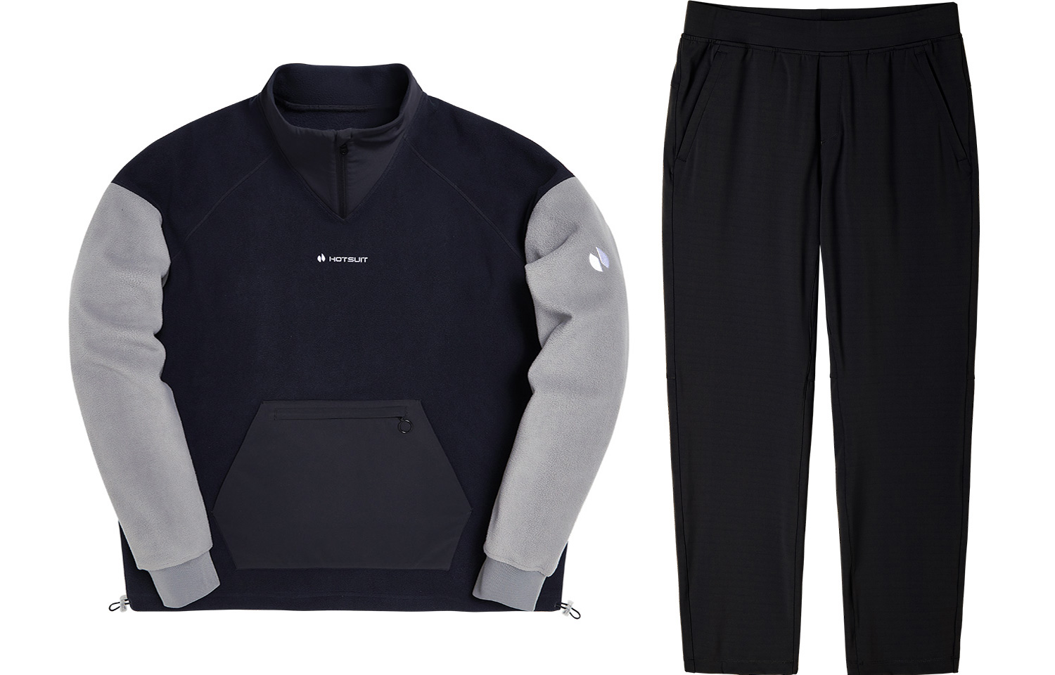 

Комплект мужских толстовок с воротником-стойкой и утолщенным верхом Hotsuit, mineral черный/griffin серый+mineral черный