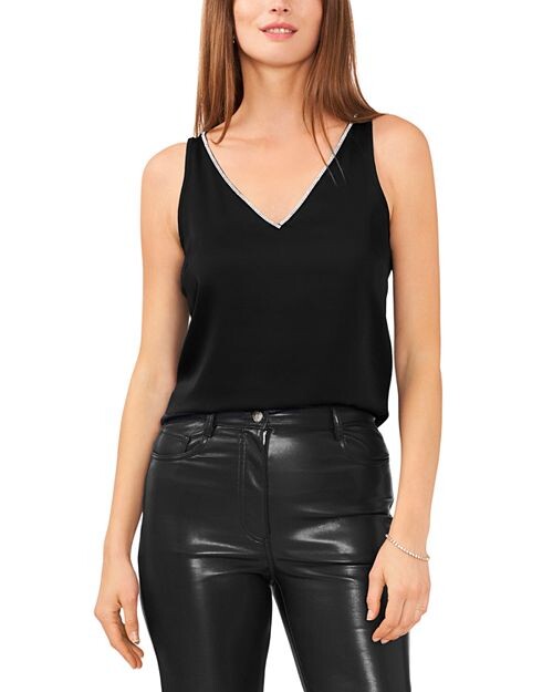 

Майка с отделкой стразами VINCE CAMUTO, цвет Black