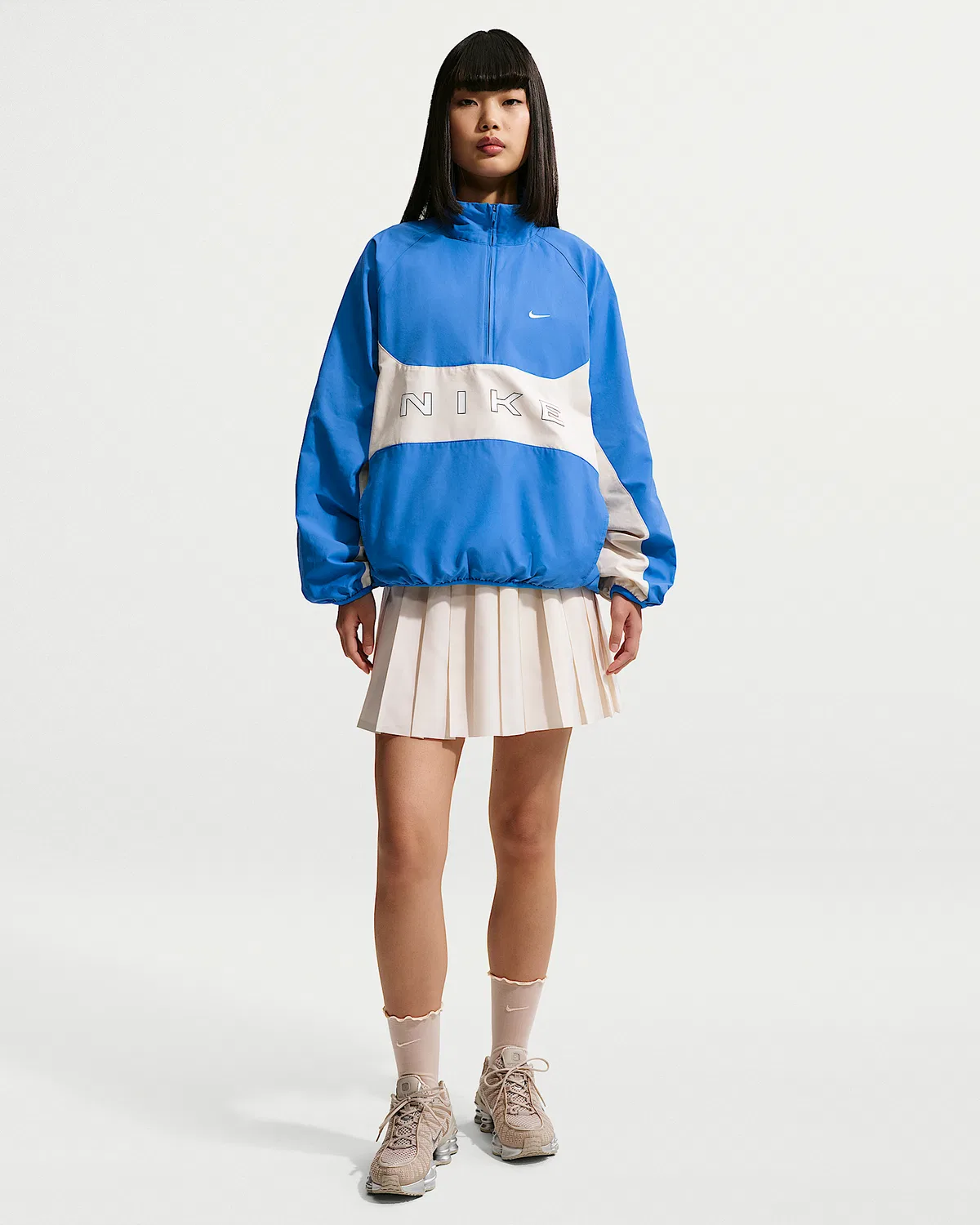 Женская юбка со складками средней посадки Nike Sportswear, Chalk/Chalk