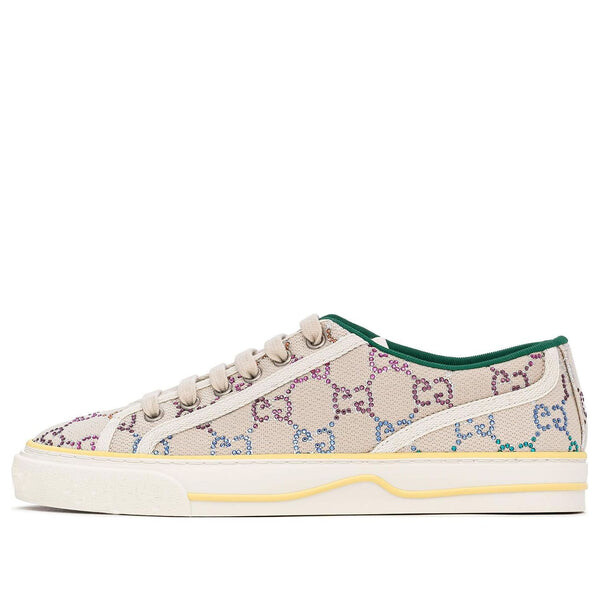 Кроссовки tennis 1977 low-top sneaker with crystals 'off white' Gucci, белый