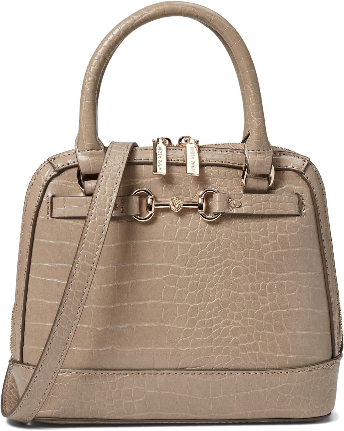 

Сумка Anne Klein Mini Horsebit Top-Handle Satchel In Croco, цвет Oatmilk, Белый, Сумка Anne Klein Mini Horsebit Top-Handle Satchel In Croco, цвет Oatmilk