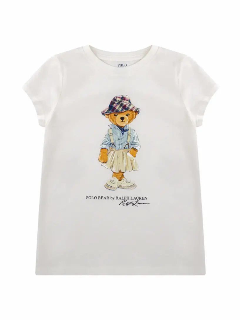 

Хлопковая футболка Polo Bear Ralph Lauren, белый