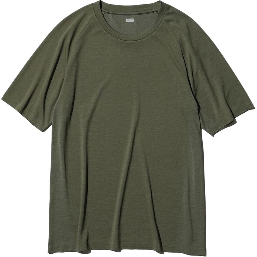 

Футболка унисекс оливковая Uniqlo, оливковый