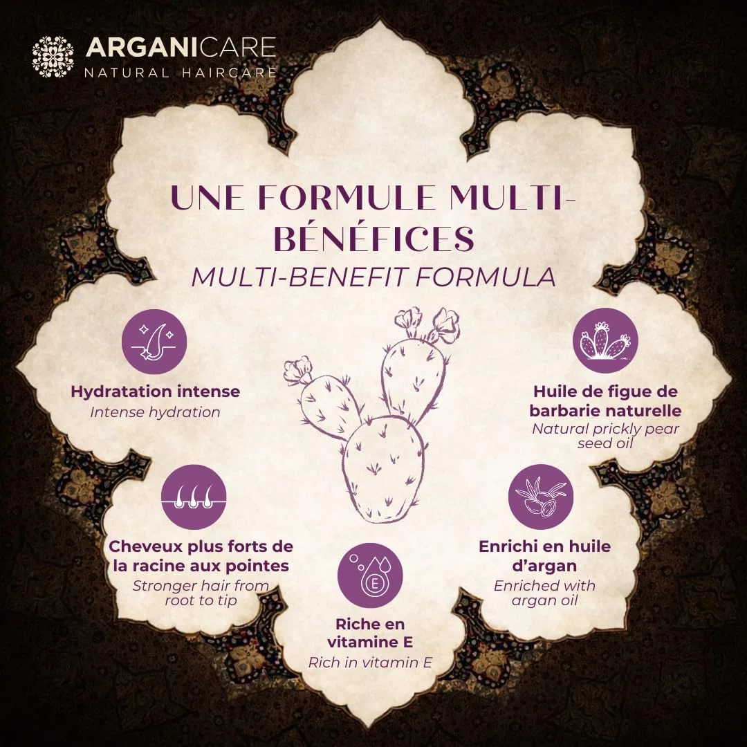 Набор Arganicare: шампунь с опунцией и органическим аргановым маслом 400 мл + кондиционер антиоксидантный 400 мл Arganicare — фото 3