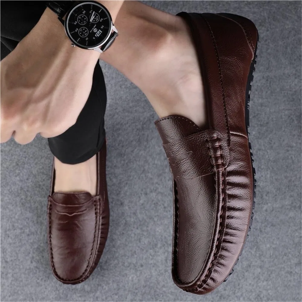 Лоферы кожаные Classic Leather Loafers, коричневый DHFIRUFSHLO — фото 2