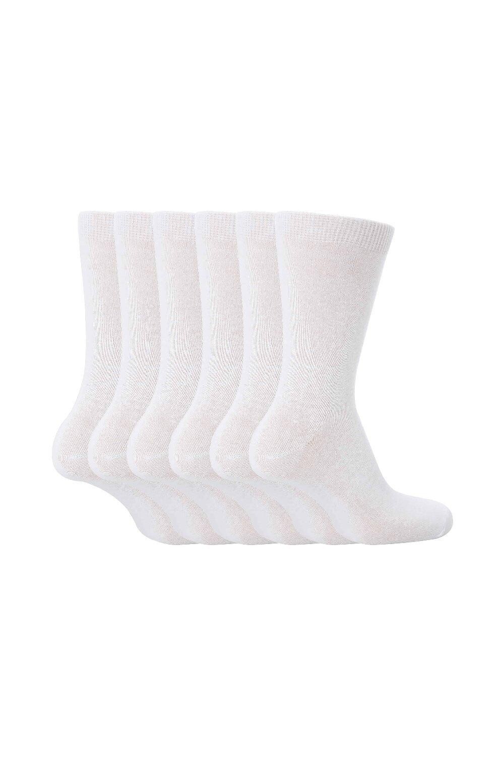 

6 пар простых школьных мягких хлопковых носков Sock Snob, белый