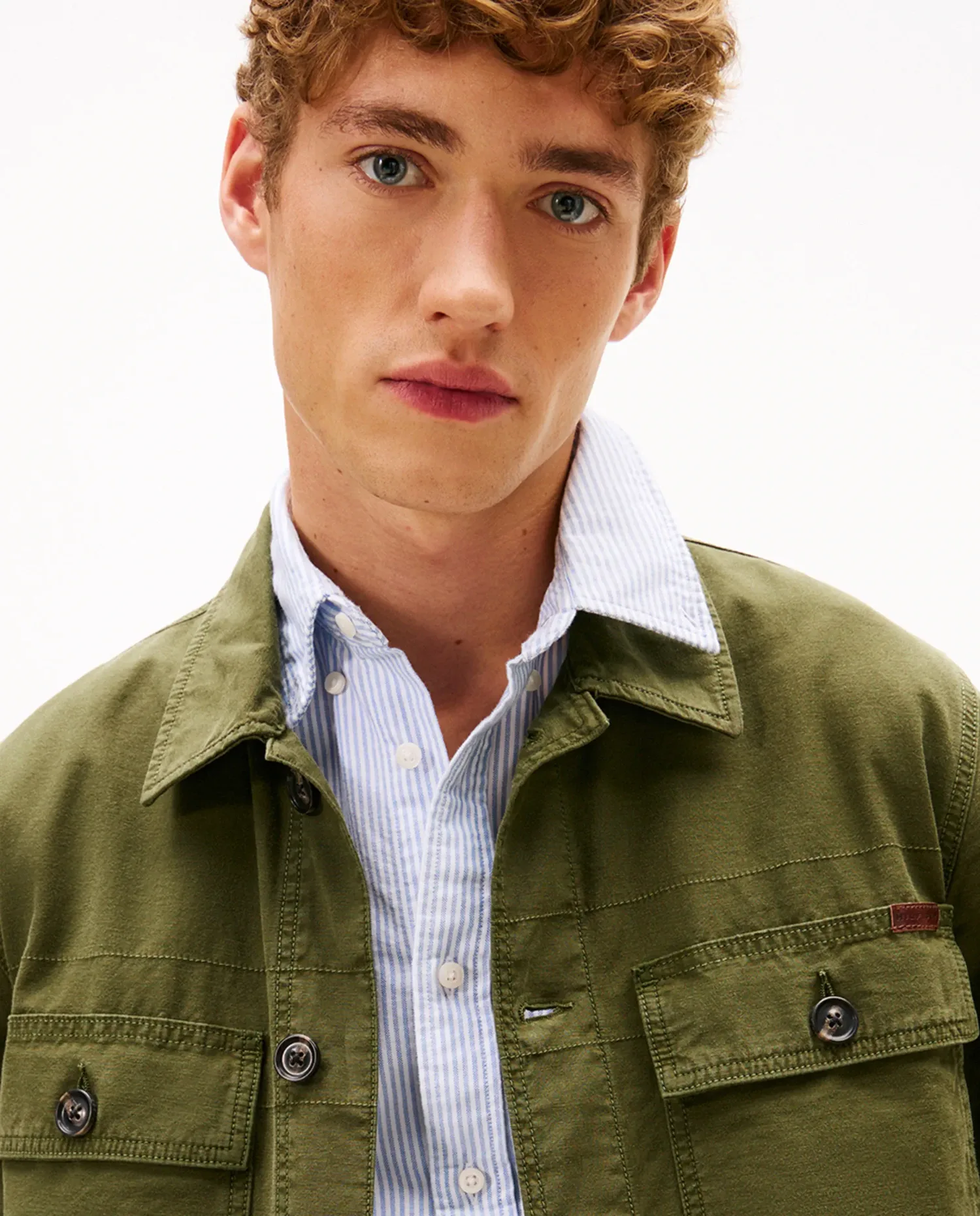 Мужская рубашка-пиджак с гладкой тканью и эффектом стирки Tommy Hilfiger, Verde Militar — фото 4