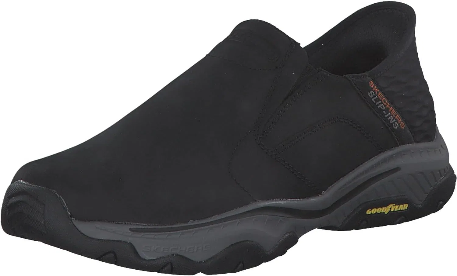 Мужские кожаные слипоны Skechers Craster Lanigan Twin Gore с закругленным носком, черный