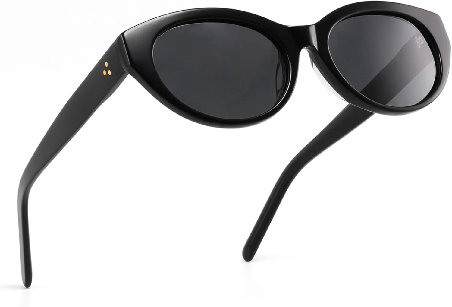 

Поляризованные солнцезащитные очки для женщин "кошачий глаз" из ацетата | Легкое, модное, для маленького лица, защита от УФ-излучения UV400 MAYSUNGLASS, Black