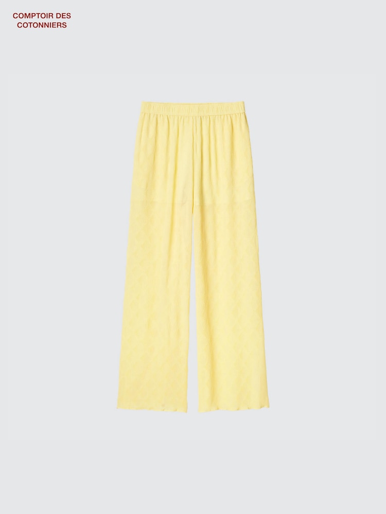 

Широкие брюки из крепа Uniqlo, цвет 40 бежевый