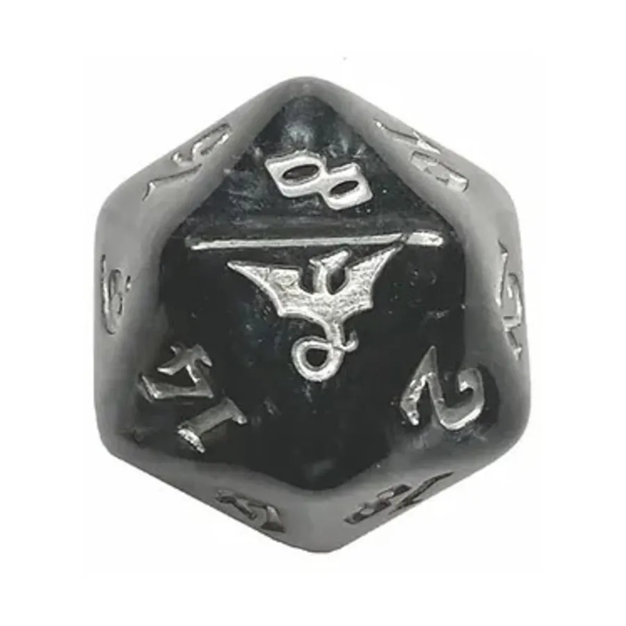 

d20 Теневой водоворот с серебром, Dragon Dice (Black Oak)