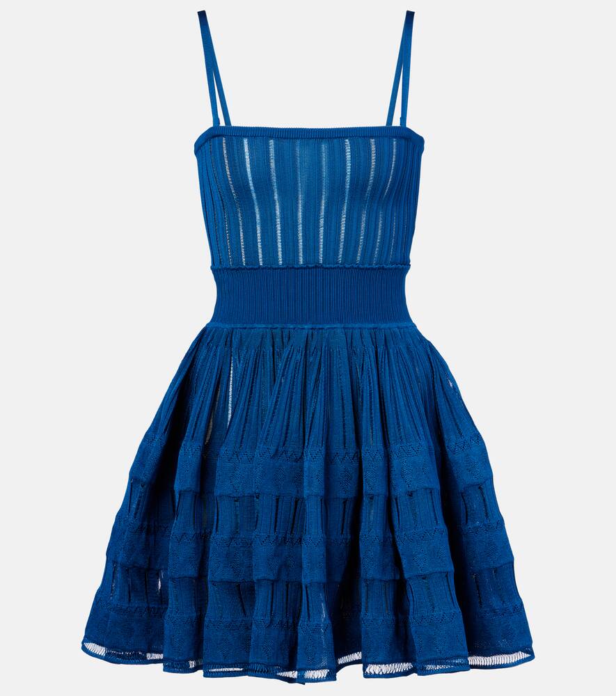 

Вязаное мини-платье Alaïa, Bleu Canard