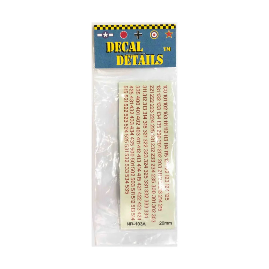 

Номера ББМ – красные цифры, Historical Miniature Decals