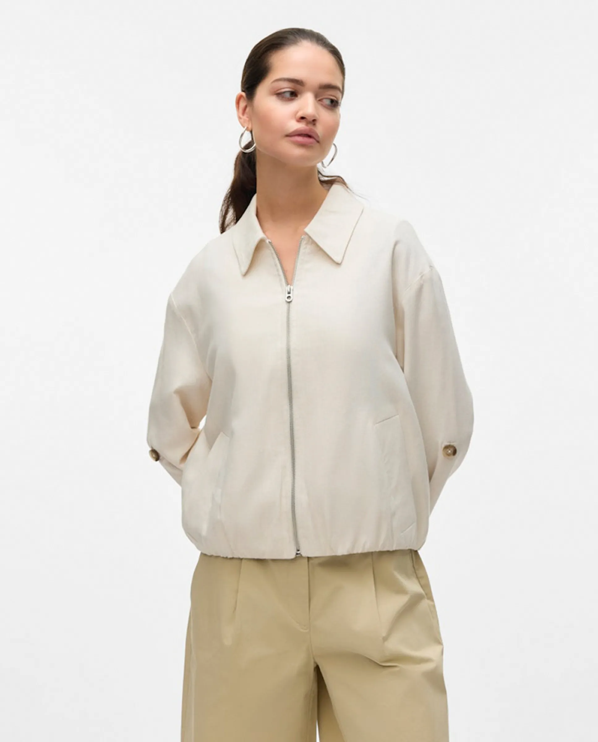 

Женская куртка с длинным рукавом на молнии Vero Moda, бежевый