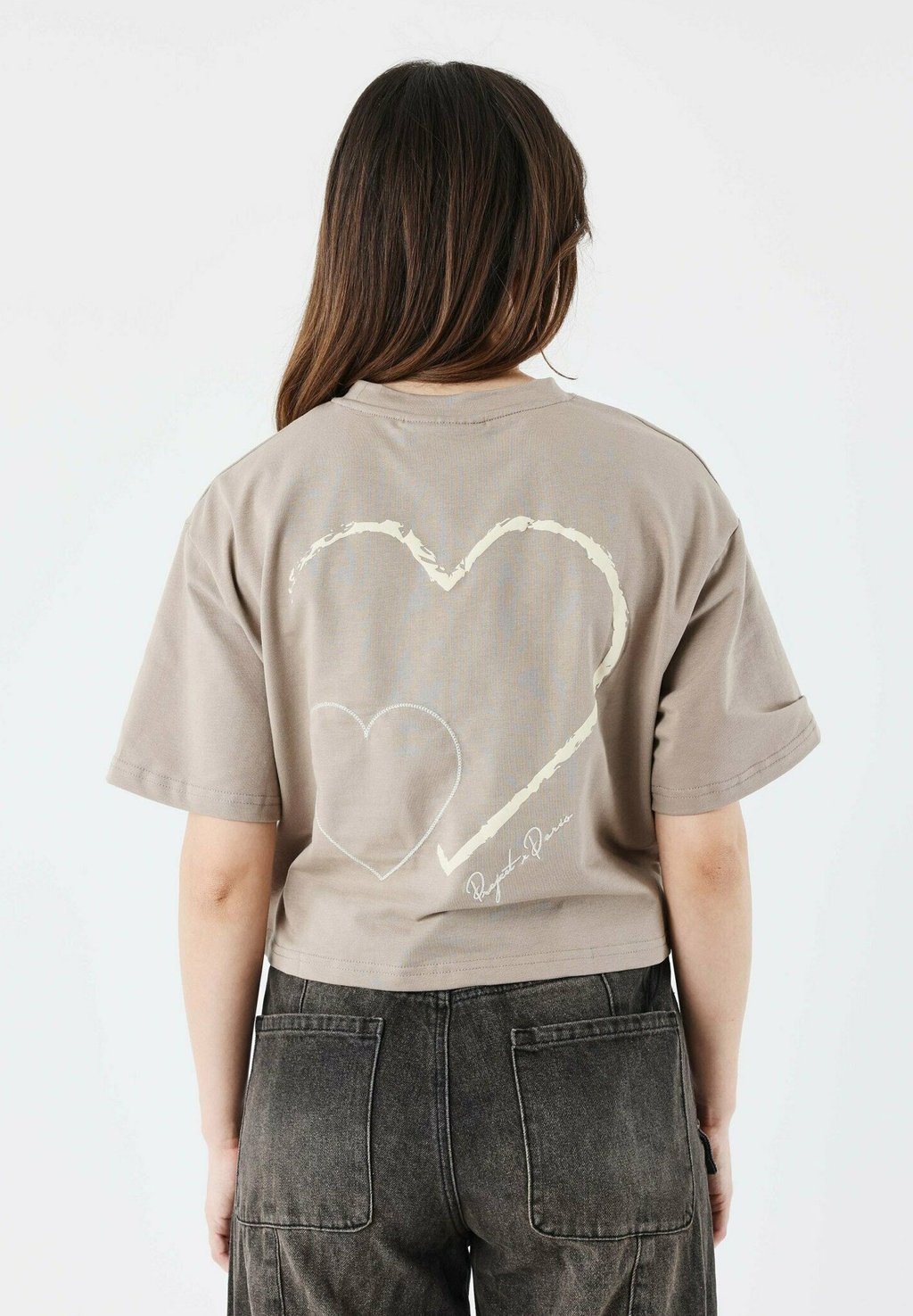 

Футболка с принтом CROP TEE WICKER HEART Project X Paris, серо-коричневый