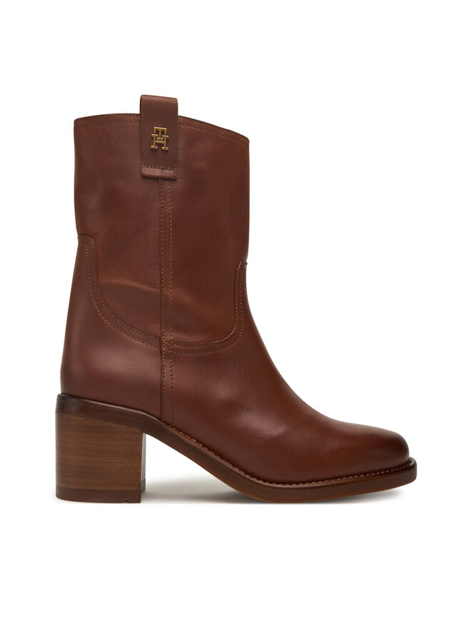 Ботильоны Riding Lthr Mid Boot Block Heel FW0FW08776 Tommy Hilfiger, коричневый