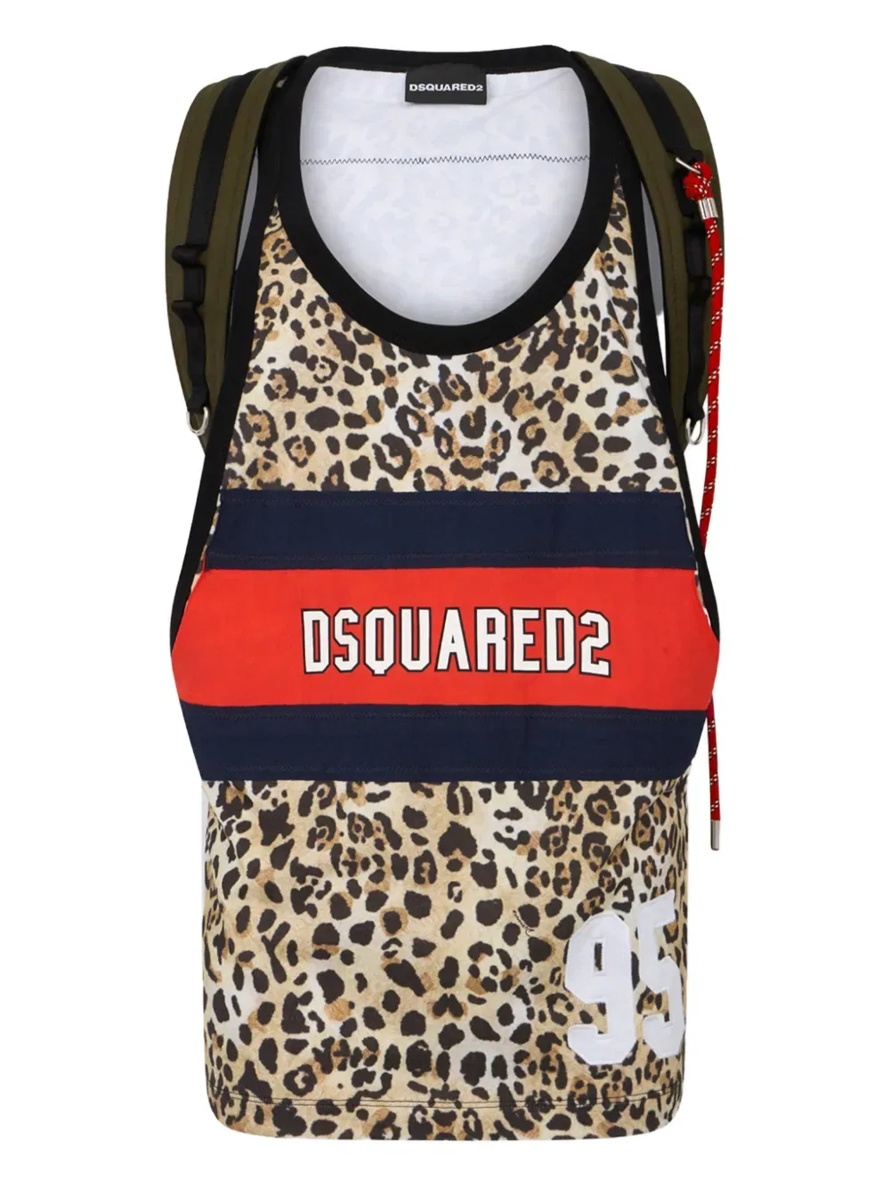 Майка с животным принтом Dsquared2, коричневый