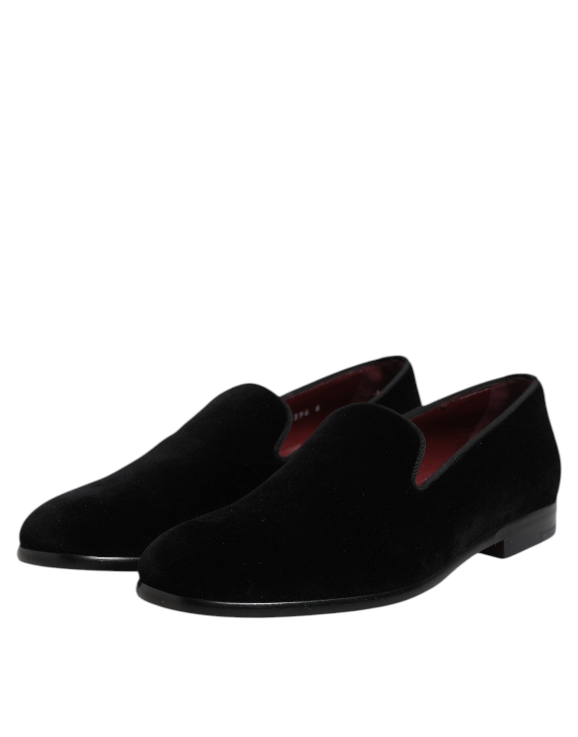 Черные бархатные туфли-лоферы Slip On, формальная обувь Dolce & Gabbana, черный — фото 4