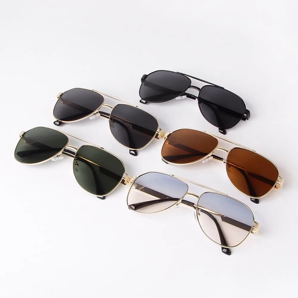 

Классические мужские солнцезащитные очки в винтажном стиле с металлическим блеском, женские зеркальные очки разных цветов для вождения, защита UV400 HVTVTLA, C1