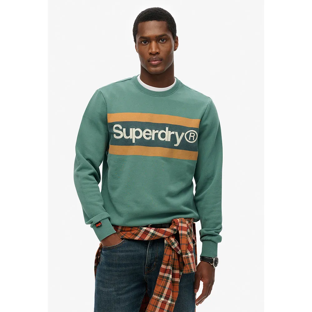 

Толстовка Superdry Core Logo Stripe Relaxed, зеленый
