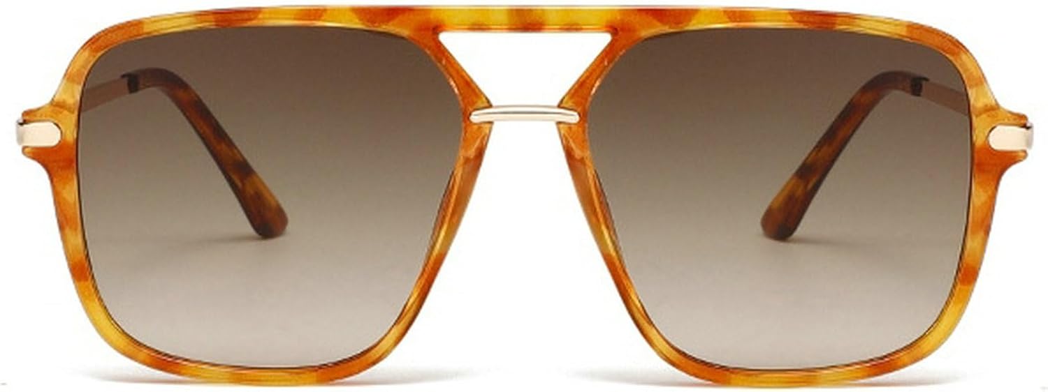 

Ретро-солнцезащитные очки-пилот в стиле 70-х для женщин и мужчин, классические квадратные солнцезащитные очки для женщин, винтажные модные очки с леопардовым принтом mincl, C2