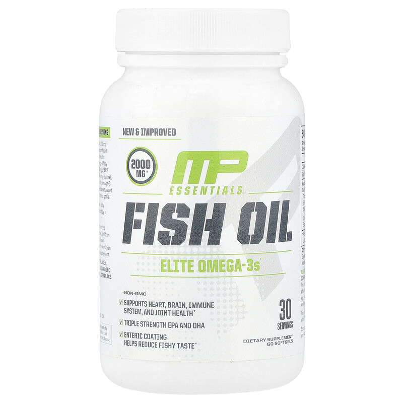 

MusclePharm, Essential, рыбий жир, 2000 мг, 60 капсул (1000 мг в 1 капсуле)