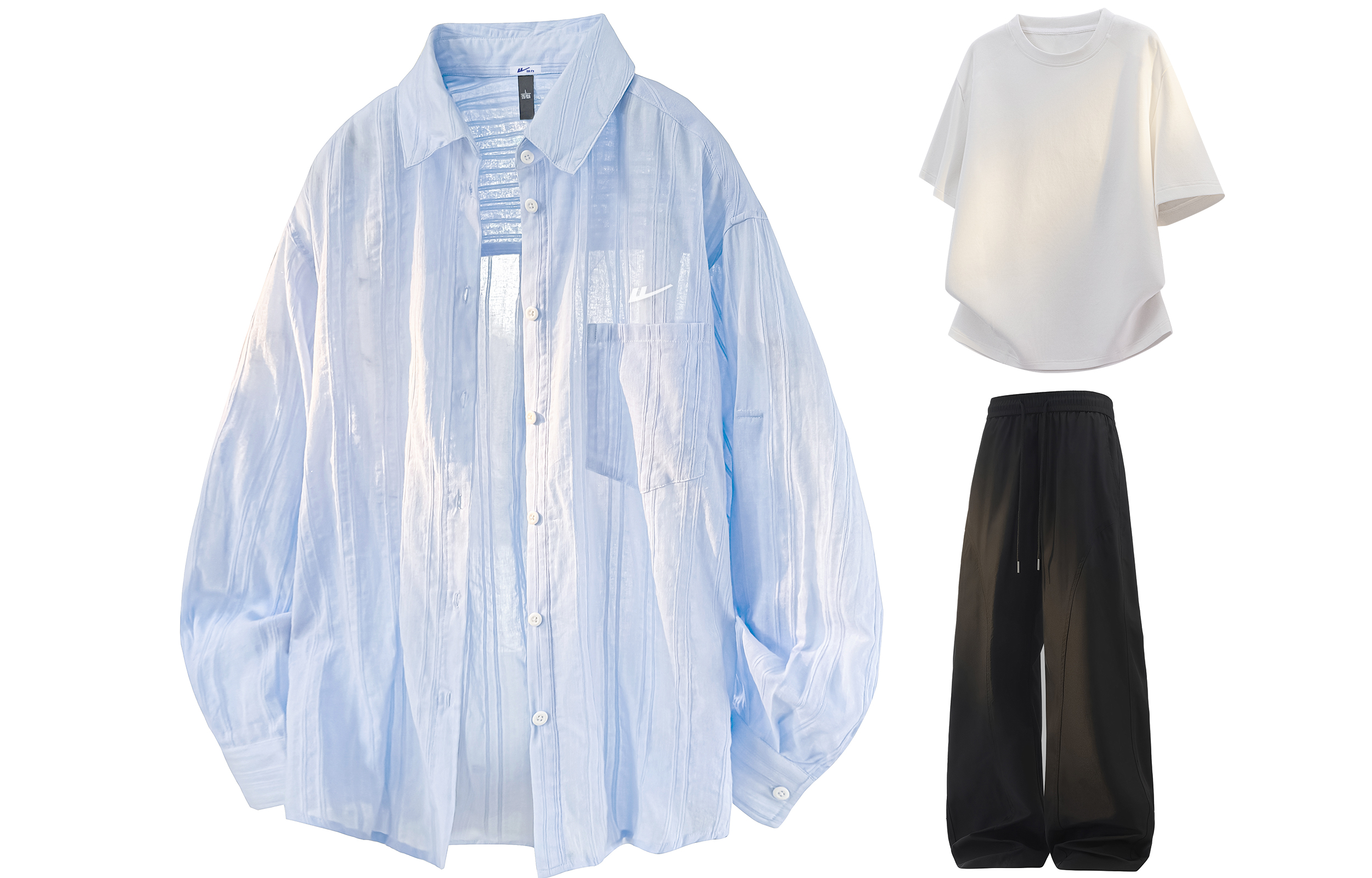 

Комплект рубашка Matching Set Unisex WARRIOR, синий+белый+черный[free diy badge]