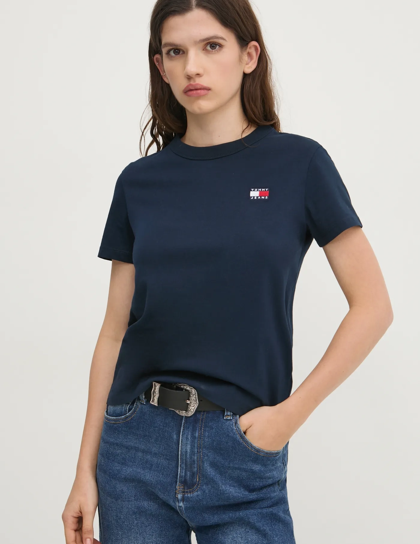 

Хлопковая футболка Tommy Jeans, темно-синий