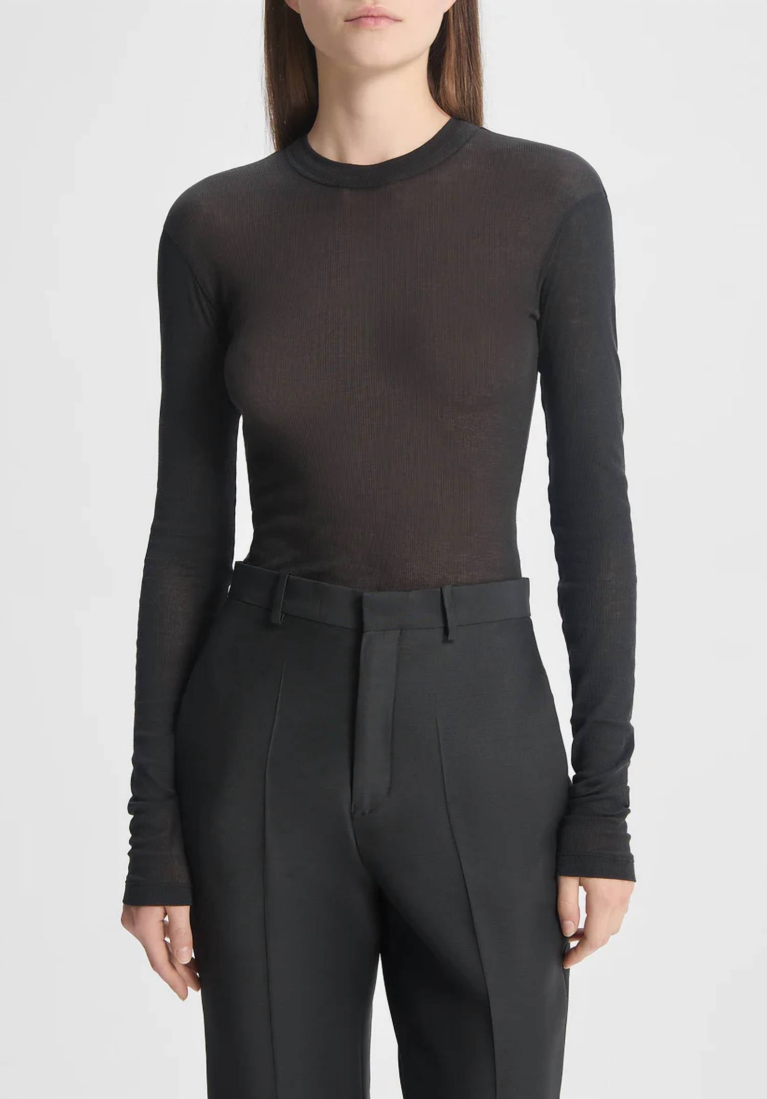 

Тонкая футболка из джерси с длинными рукавами, черная Bite Studios, черный