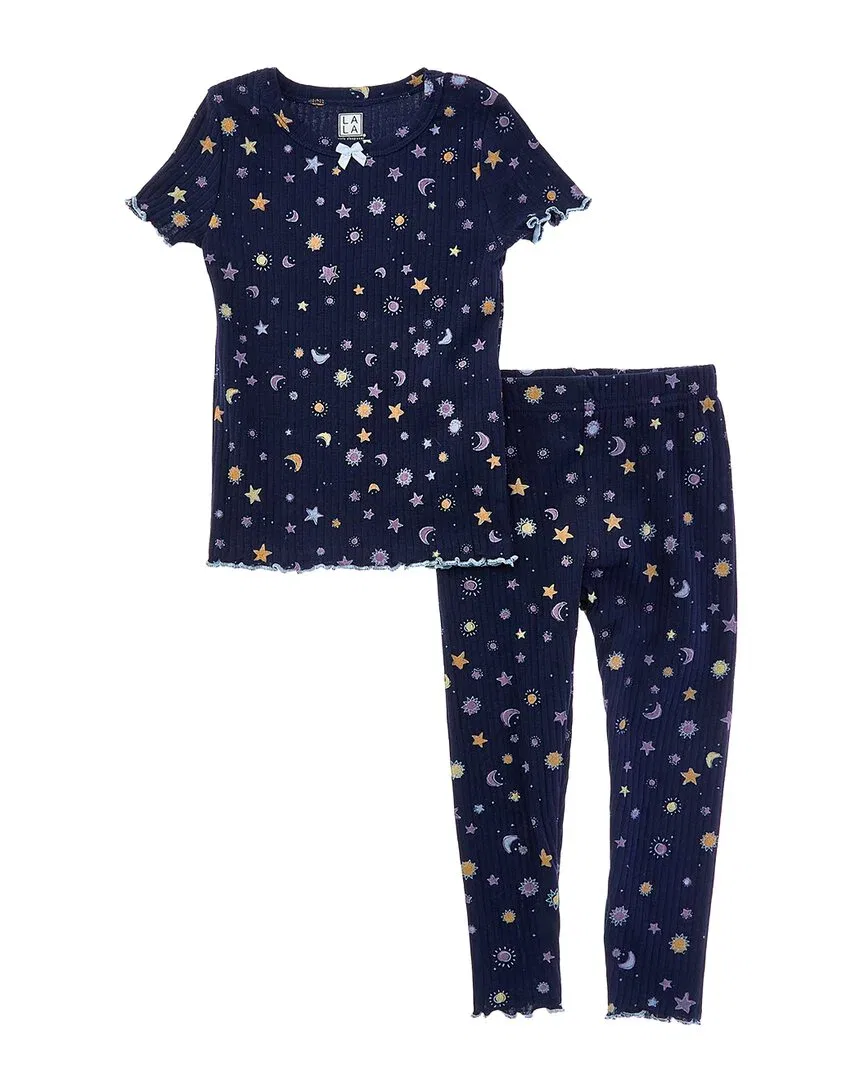 Комплект мягкой ребристой пижамы Only Boys из 2 предметов, синий — фото 2