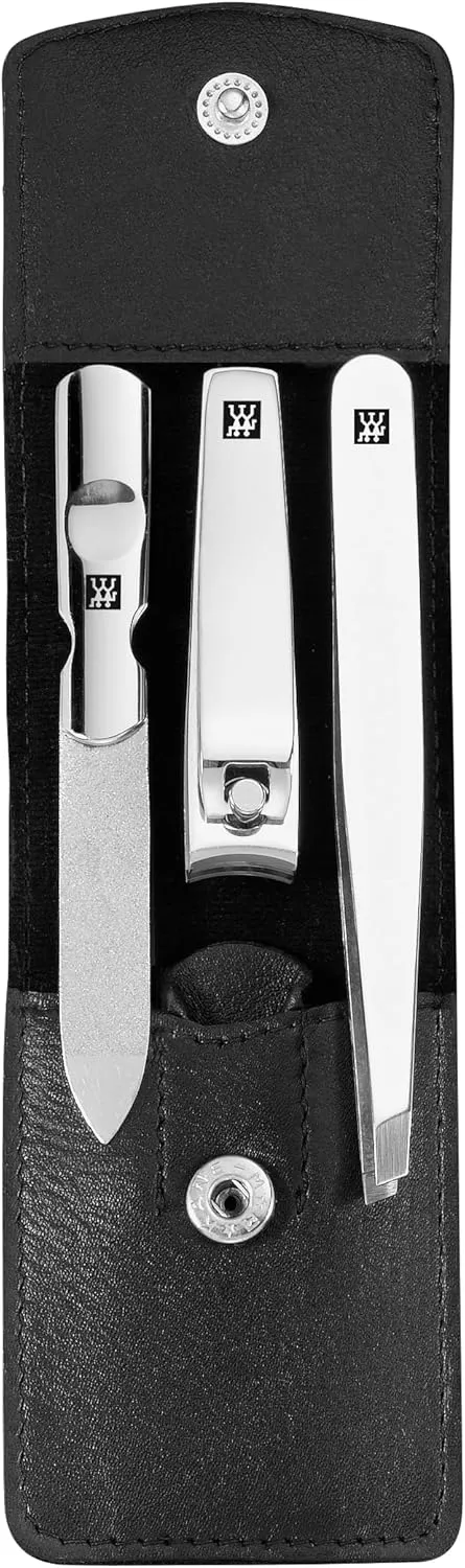 Набор для маникюра Zwilling Beauty Classic Inox с кожаным чехлом, черный
