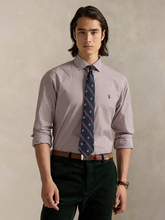 

Хлопковая рубашка Polo Cotton Purepress с защитой от складок, Slim Fit в полоску Ralph Lauren