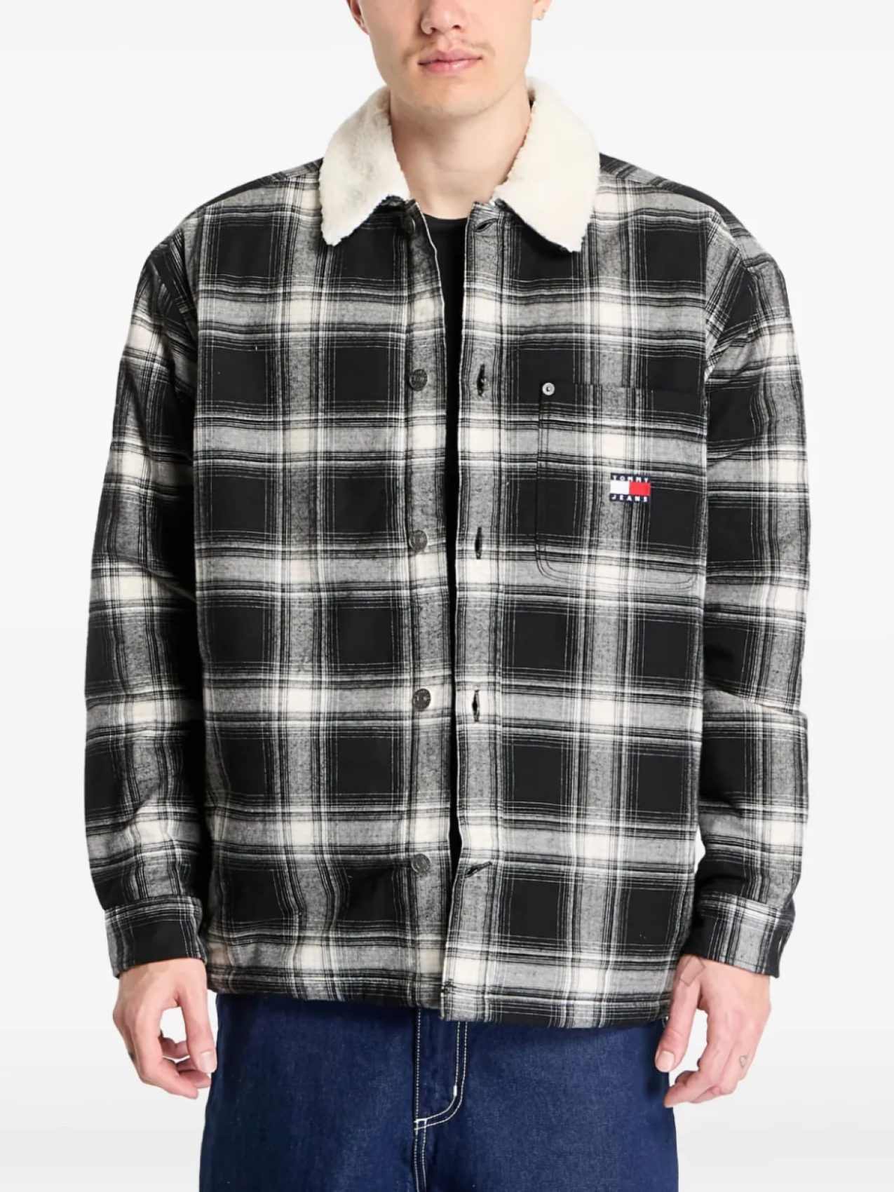 

Tommy Jeans куртка-рубашка в клетку, черный