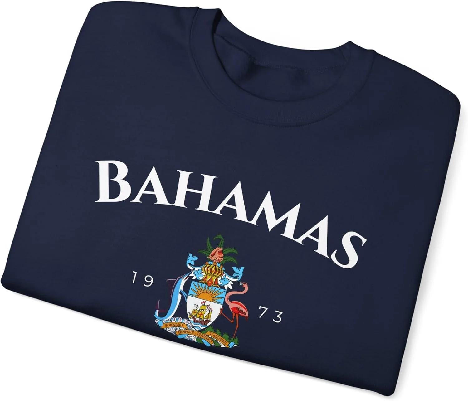 Толстовка Unisex Heavy Blend с круглым вырезом Bahamas The Caribbean, герб Багамских островов GENERIC, темно-синий — фото 4