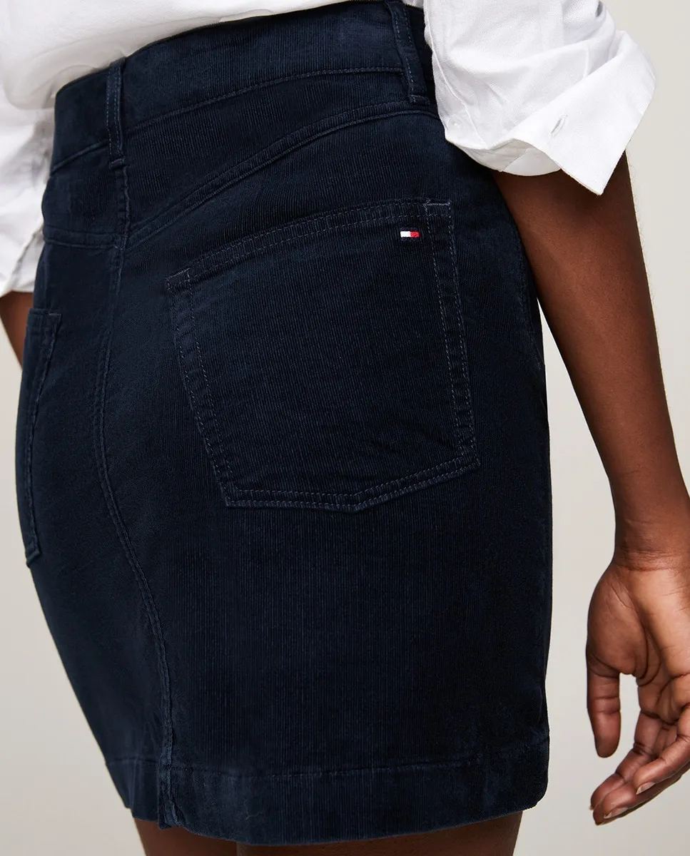 Короткая вельветовая юбка Tommy Hilfiger, темно-синий — фото 3