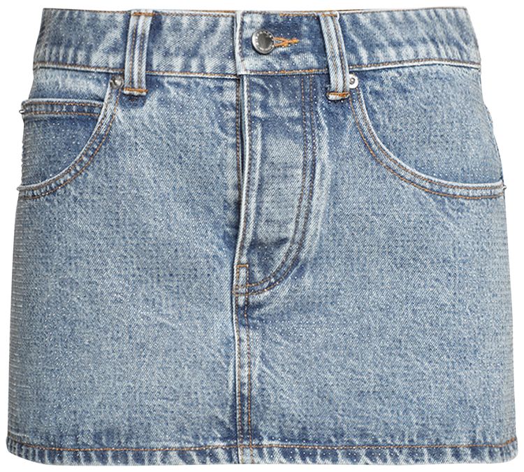 

Мини-юбка Alexander Wang с прозрачными бусинами, закрепленными методом термоклея